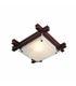 Candeeiro plafon madeir.escur.vidro sat 60W/E27 Iluminame - ILU1242