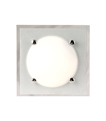 Candeeiro plafon chrom vidro branc.ondula. 40W/E14 Iluminame - ILU1249