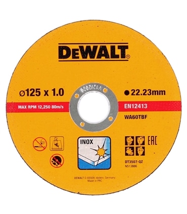 Disco corte inox - 125 x1.0 x22.23mm - 10un - DEWALT - DWT1255