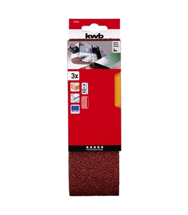 Cinta lixa 75x533mm - Gr80 - 3un - 912508 - Kwb - EIN1411