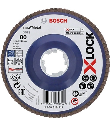 Disco lamelado 125x22mm - Gr80 Xlock - 2.608.619.211 - Bosch - BCH5634