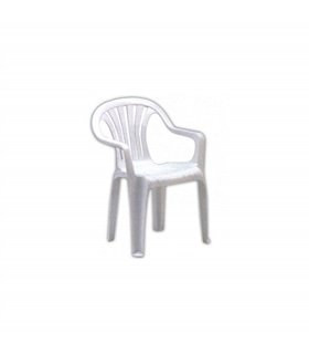 Cadeira branca monobloc respaldo baixo - 8103 - Garden Life - JAR1277