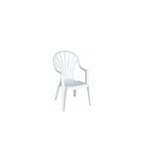 Cadeira branca monobloc respaldo alto - 8102 - Garden Life - JAR1278