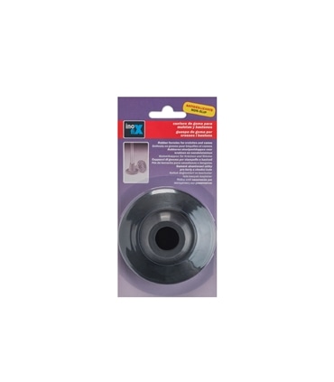 Taco exterior borracha Ø22mm base larga muletas preto 1848-3 - INO1280