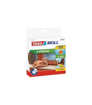 Fita borracha castanha perfil P 6Mt x 2-5mm x 9mm Tesa Moll - TES1103