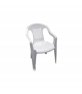 Cadeira branca monobloc respaldo baixo - 17701 - Fapil - JAR1422