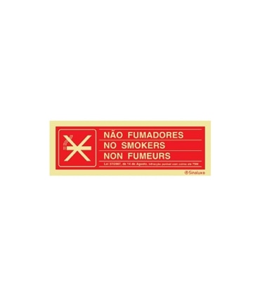 Sinal Sinalux 20x07cm T/1 Nº P3490 Zona Não Fumadores - SEG01001