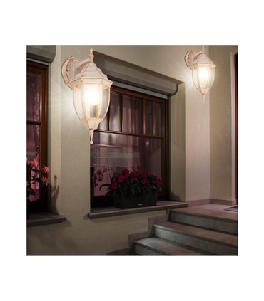 Aplique parede ext. br/ouro patinado - IP44 - 60W E27 - - ILU1012