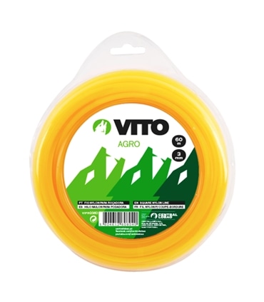 FIO NYLON QUADRADO PARA ROÇADORA 15MTS 3MM -  VITO - VIT1052