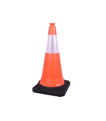 Cone sinalizaçao rigido 75cm base preta - SEG1524