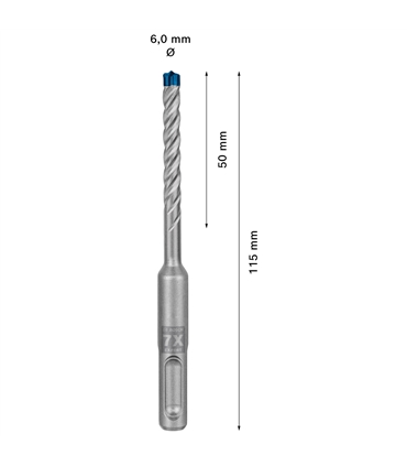 Broca EXPERT SDS plus-7X - 6x50mm - BOSCH #1 - BCH6048