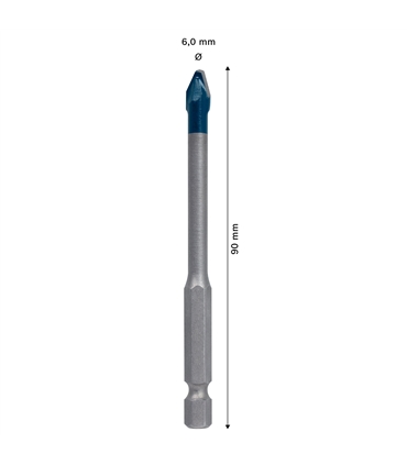 Broca EXPERT HEX-9 HardCeram - 6x90 -  BOSCH #1 - BCH6041