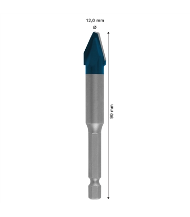 Broca Expert HEX-9 HardCeram - 12x90 - BOSCH #1 - BCH6045
