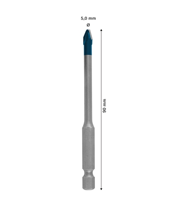 Broca EXPERT HEX-9 HardCeram - 5x90 - BOSCH #1 - BCH6040
