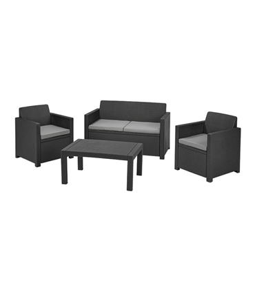 Conj. mesa c/ cadeiras + sofa Merano antracite - Keter - JAR5007