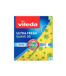 Pano Ultra Fresh Suave amarelo 35x40cm 1+1 gratis - Vileda - VIL1001
