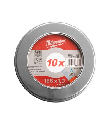 Lata 10 Discos inox Pro+  Ø125x1,0mm - 4932478998 - Milwauke - MWK1362