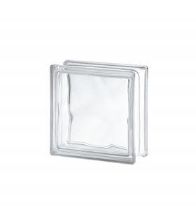 Bloco vidro ondulado Wave transp. - 19x19x8 - CON1177