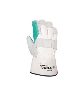 Luva t/americano couro/lona Tuff verde - H404X/9 - Juba - SEG4223