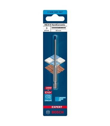 Broca Expert HEX-9 HardCeram - 3x90 - 2.608.900.587 - Bosch - BCH6038