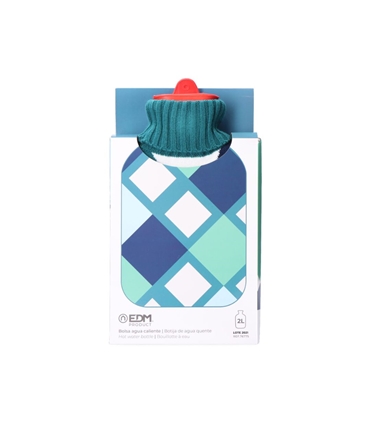 Saco Agua Quente 2Lt Quadros Tons Azuis - 76775 - EDM - EDM1108
