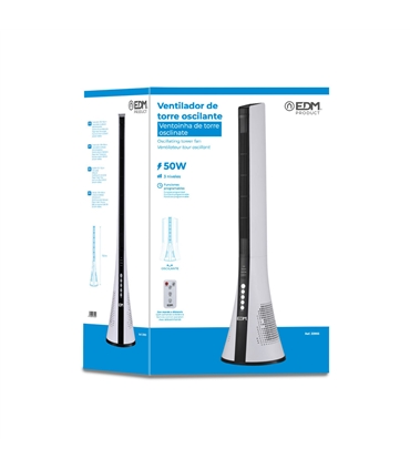 Ventoinha de torre oscilante c/comando 50W - 33955 - EDM #1 - GNN6825