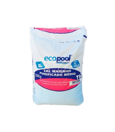 Sal marinho purificado medio T2 25Kg - Ecopool - PIS1325