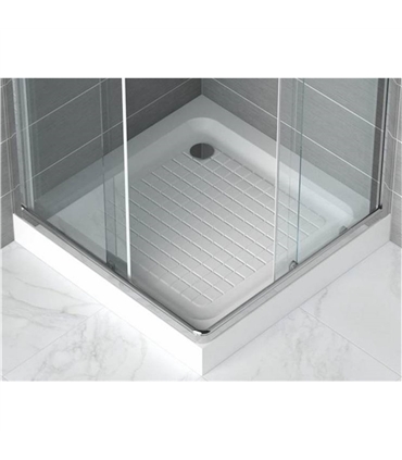Base chuveiro acrilica c/painel quadrado 80x80x15 800-AFJ - CER98037