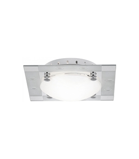 Candeeiro plafon crom.vidro fosco espelho 60W/E27 Iluminame - ILU1252