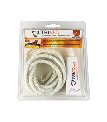 Kit calafetação termo-resistente 2.5mt x 8mm branco Trived - AQE1322