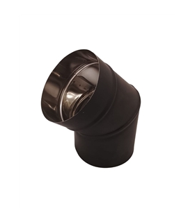 Curva inox preto 45º x 100mm parede simples - CAN3330