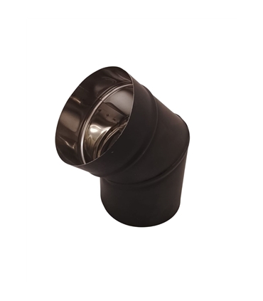 Curva inox preto 90º x 150mm parede simples - CAN3635