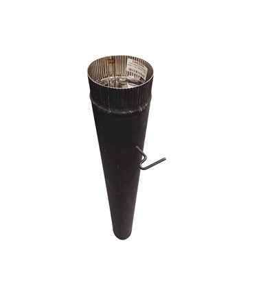 Tubo rigido ferro preto c/ registo 125mm - 1mt - CAN3003