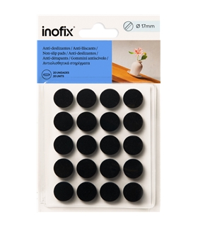 Anti deslizantes adesivos Ø17mm preto 20unid 4033-3 Inofix - INO1303
