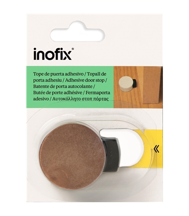 Batente de porta adesivo c/amortecedor madeira 2420-9 Inofix - INO1308
