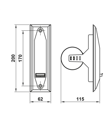 Enrolador estore embutir plastico branco grande 20325 AMIG - AMI1143