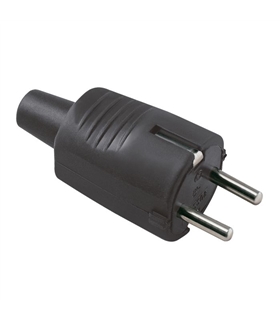 Ficha macho borracha preta C/TERRA - 16A - AMI1179